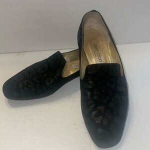 Jimmy Choo black leopard shoes size 7.5